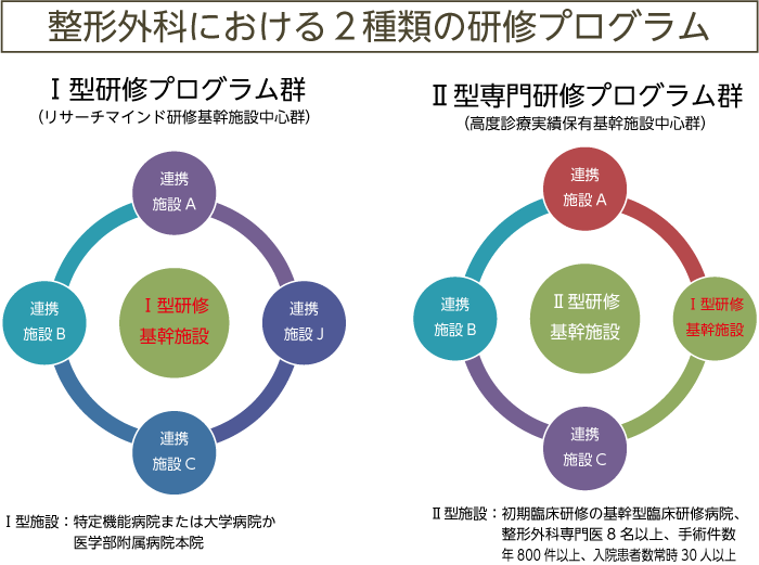 整形外科における2種類の研修プログラム